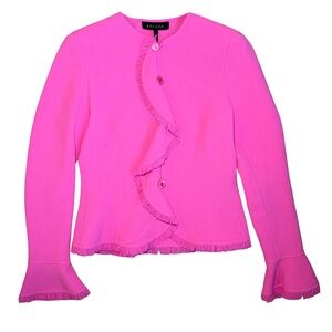 Escada Vibrant Pink Ruffle Jacket 38 (size 4)
